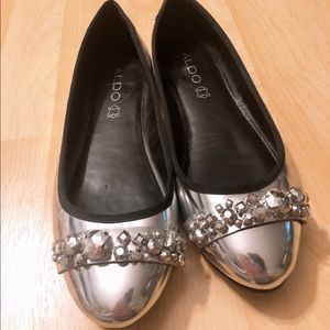 Silver Aldo flats